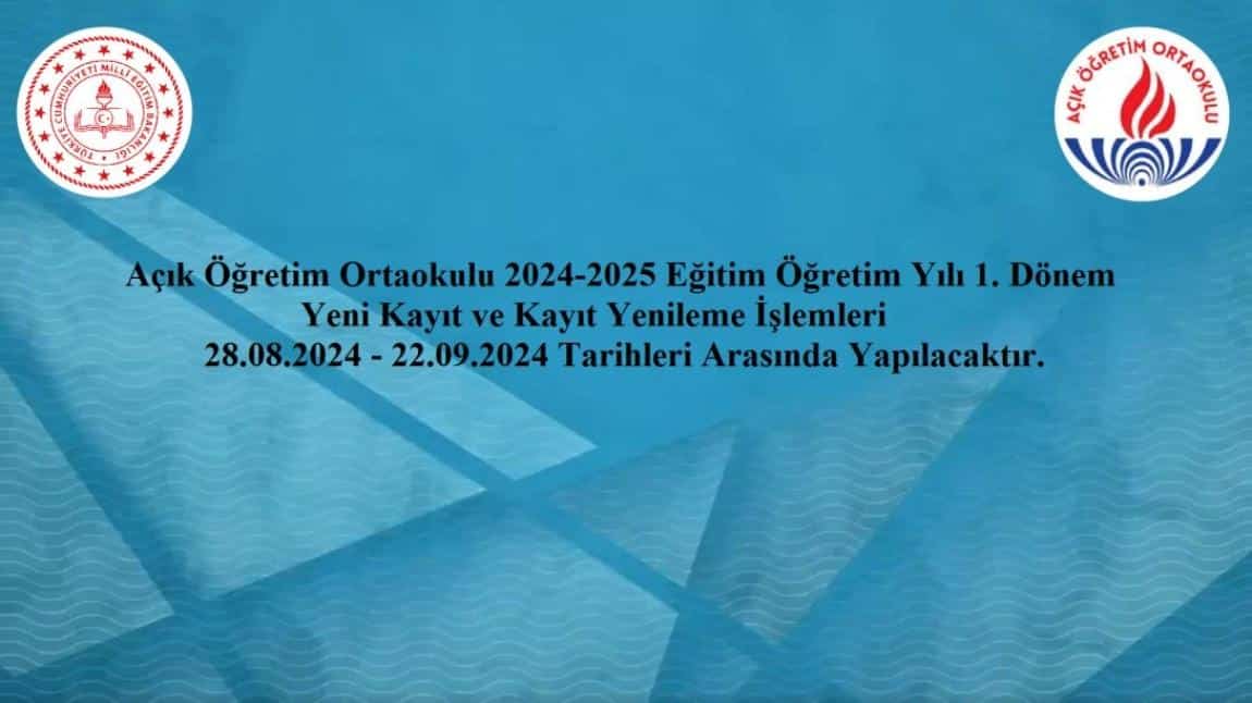 AÇIK ÖĞRETİM ORTAOKULU KAYITLARI BAŞLADI...!!!